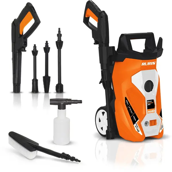 Ruris Aparat de spalat cu presiune RURIS CleanPowerJet1100, 1400 W, 390 l/h, 110 bar, accesorii incluse