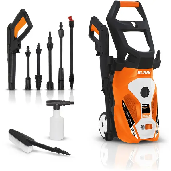 Ruris Aparat de spalat cu presiune RURIS CleanPowerJet1300, 1600 W, 420 l/h, 130 bar, accesorii incluse