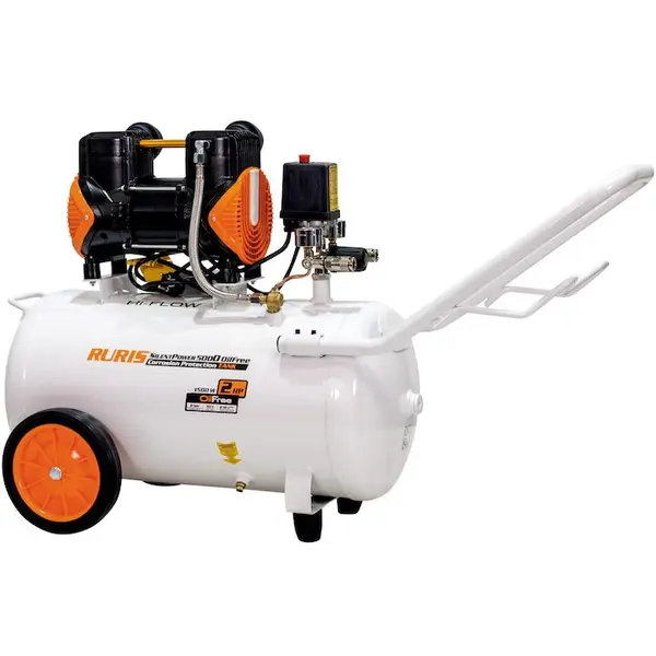 Ruris Compresor aer RURIS Silent Power 5000 OilFree, 1500W/ 2CP, 50 L, 236 l/min, 8 bar, 2 cilindri