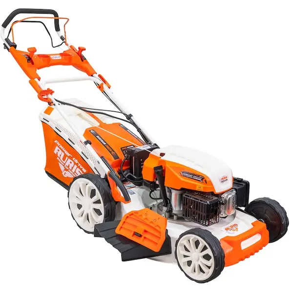 Ruris Masina de tuns iarba / gazon, autopropulsata pe benzina, Ruris RX500S, putere 5.7 CP, 53 cm latime taiere, 7 trepte de taiere, inaltime taiere 25 - 75 mm, mulcire, sac colector 65 L, rezervor 1 l