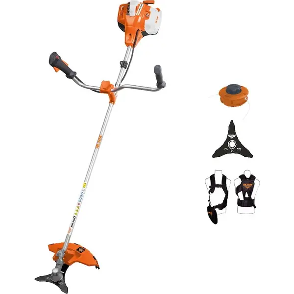 Ruris Motocoasa Ruris RR360, putere 2.4 CP, 36.3 cm3, 2 timpi, 255 mm latime taiere, pornire manuala, 1 l benzina, autocut, cutit cu 3 dinti