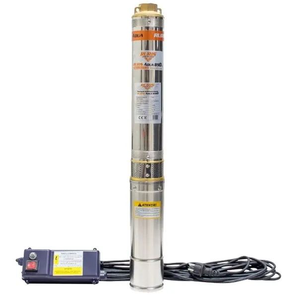 Ruris Pompa submersibila de mare adancime Ruris Aqua 890, 750 W, 79 m, 70l l/min, 4 inch, monofazata, Argintiu