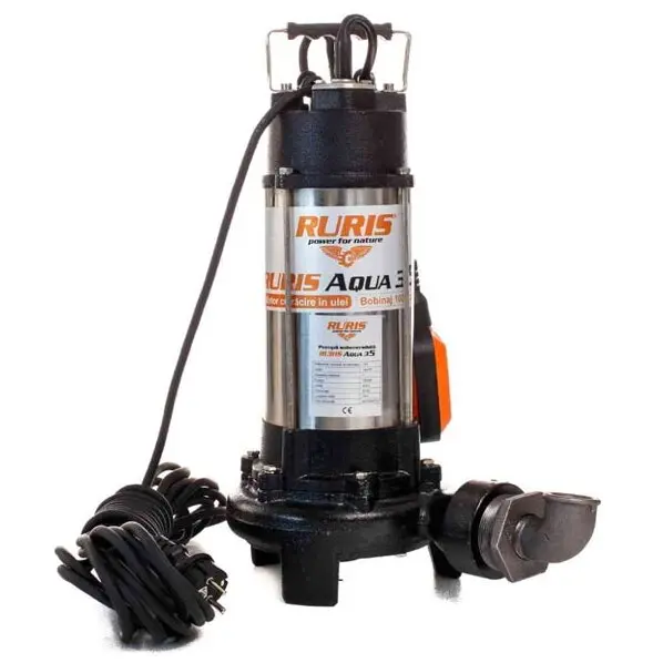 Ruris Pompa submersibila Ruris Aqua 35, 1300 W, cu tocator, Argintiu-Negru