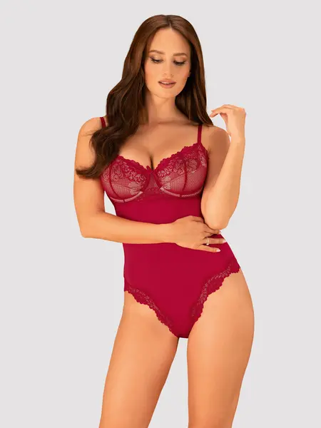 S/M - Body trendy cu prindere in zona inghinala Rosalyne Rosu