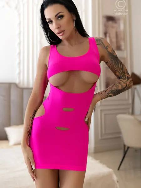 S/M - Chemise din material elastic CR 4432 - 3 Roz