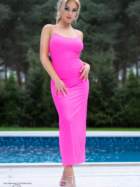 S - Rochita din material elastic mulata pe corp CR 4379 - 2 Roz