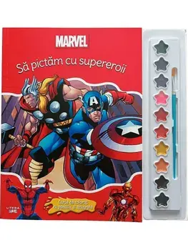 Sa pictam cu supereroii. Carte de colorat cu pensula si acuarele/***
