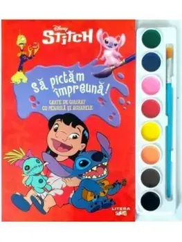 Sa pictam impreuna! Carte de colorat cu pensula si acuarele. Disney Stitch/***