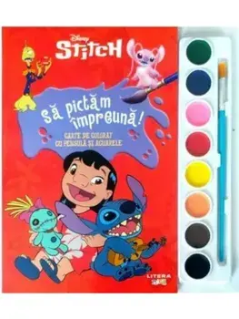 Sa pictam impreuna! Carte de colorat cu pensula si acuarele. Disney Stitch/***