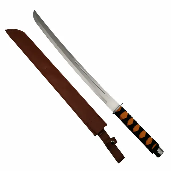 Sabie de vanatoare DEPOX , Ninja Path, maner lemn, 70 cm, teaca inclusa
