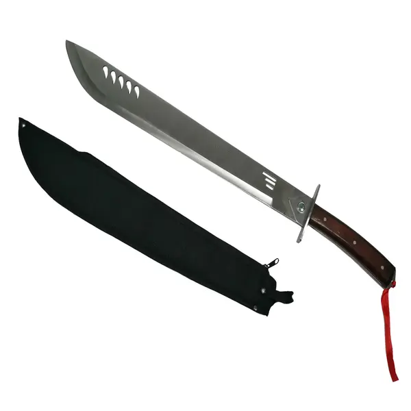 Sabie de vanatoare DEPOX , Wrath Blade, maner lemn, 69 cm, teaca cadou