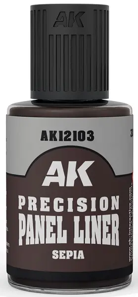 Șablon de contur pentru panouri AK Interactive - Precision Paneliner: Sepia (30 ml) (AK12103)