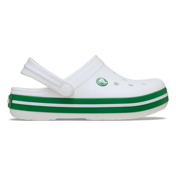Saboți Crocs Crocband Toddlers New Clog Alb - White/Green Ivy