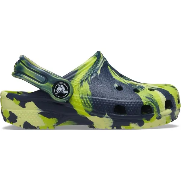 Saboți Crocs Kids' Classic Marbled Clog Albastru - Navy/Multi