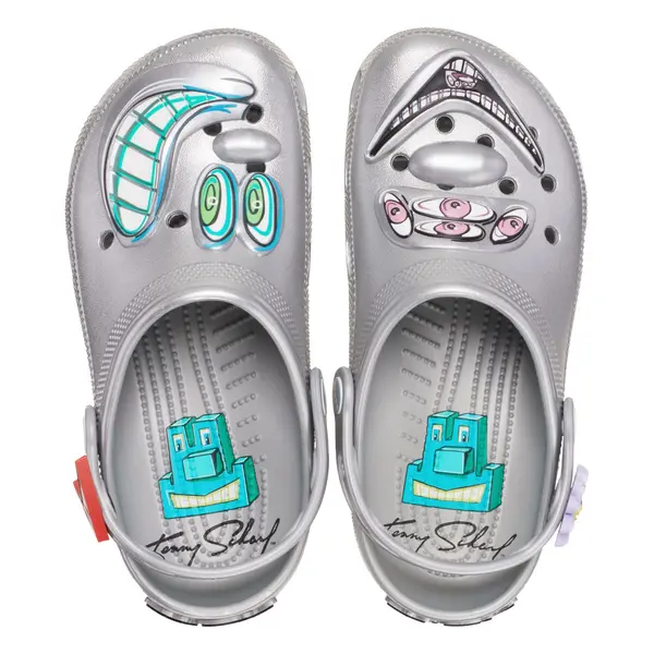 Saboti Crocs Scharf Classic Clog Argintiu - Silver