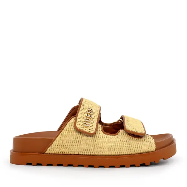 Saboți femei Guess Fadelize cognac cu logo 919DSTFLJFDECO