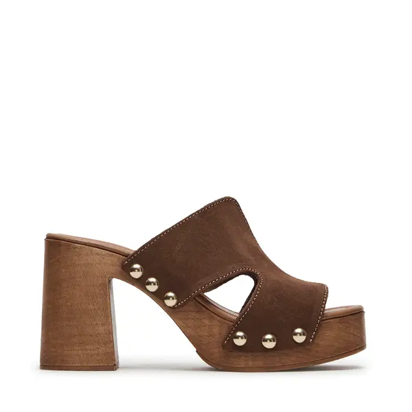 Saboți femei Steve Madden Sunkissed maro din piele întoarsă 1461DSTSUNKISSEDVM