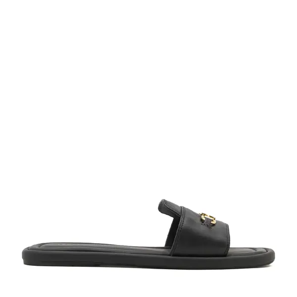 Saboți femei Tommy Hilfiger negri din piele 3419DST8420N