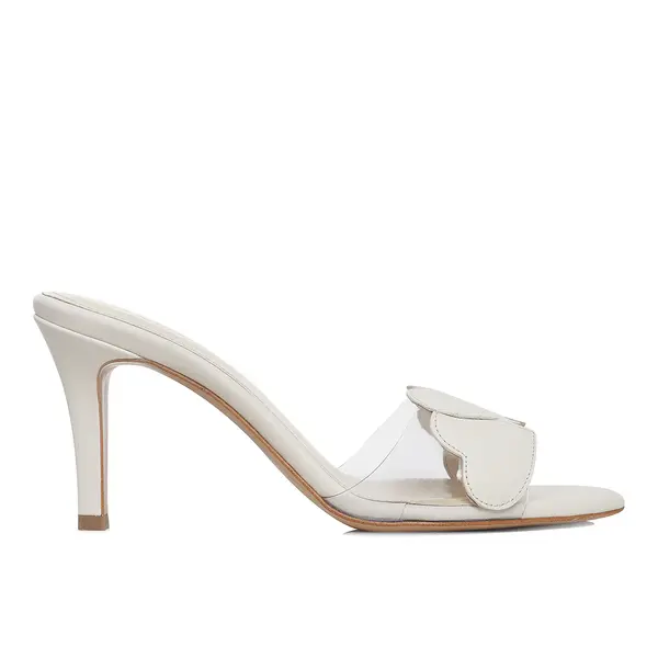 Saboti Love Me Piele Naturala, Alb-Unt - 34 / 9.5 cm