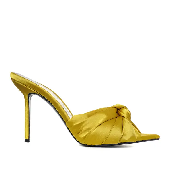 Saboti Sofia Satin, Galben-Lime - Premium Collection - 40 / 10 cm