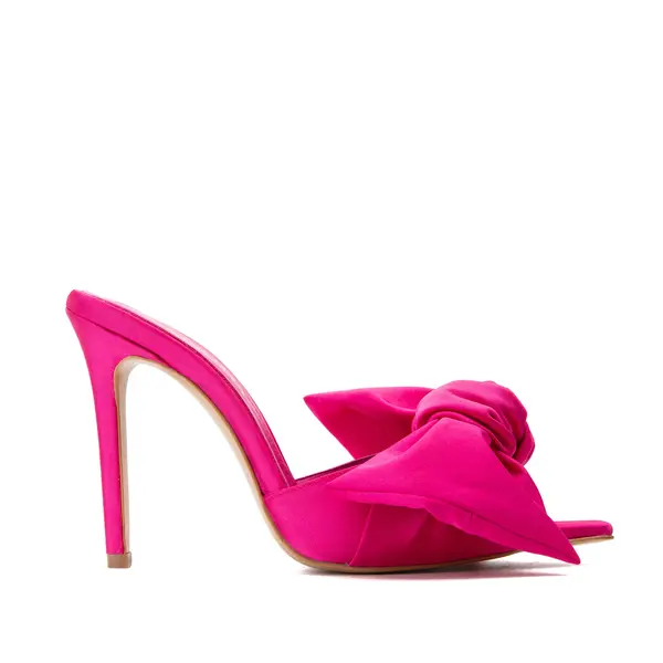 Saboti Vesa Satin, Varf Ascutit, Fucsia - 34 / 9.5 cm