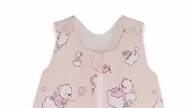 Sac de dormit copii 0.5 tog KidsDecor Ursuletul Martinica roz din bumbac 130 cm