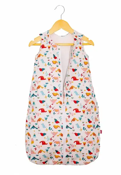 Sac de dormit copii 1.5 tog Cute Dinosaurs din bumbac 85 cm