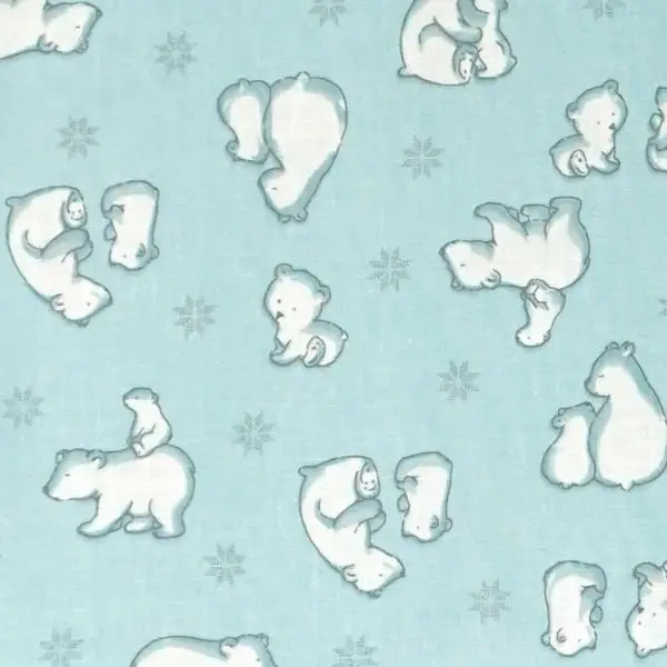 Sac de dormit copii 1.5 tog Ursi Polari din bumbac 85 cm