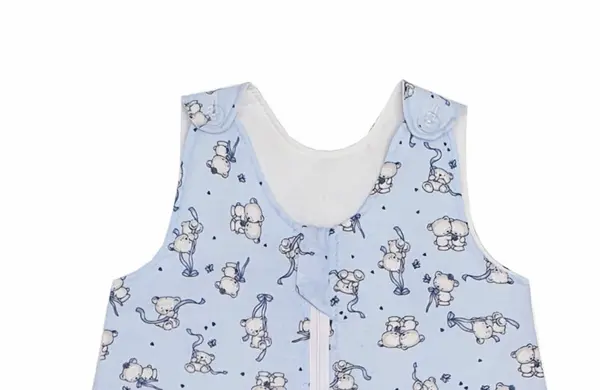 Sac de dormit copii 2.5 tog KidsDecor Loving Bear Blue din bumbac 130 cm