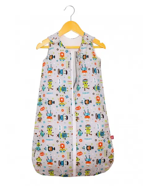 Sac de dormit copii 2.5 tog KidsDecor Robot Friends din bumbac 60 cm