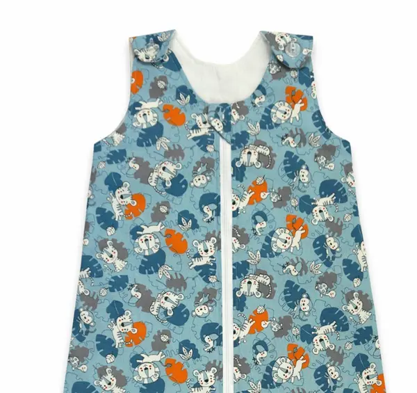 Sac de dormit copii 2.5 tog KidsDecor Tiger Jungle din bumbac 130 cm