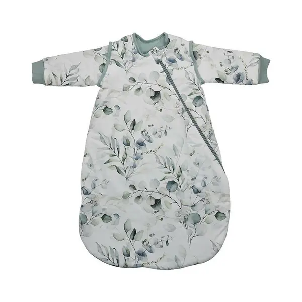 Sac de dormit cu maneci detasabile, Bebe Stars, De iarna, Din bumbac certificat Oeko Tex Standard 100, Cu fermoar, 70 cm, 2.5 Tog, Nature