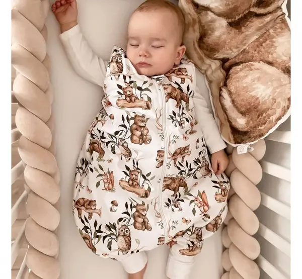 Sac de dormit cu picioare din bumbac 1 tog Happy Bear XS 6-12 luni