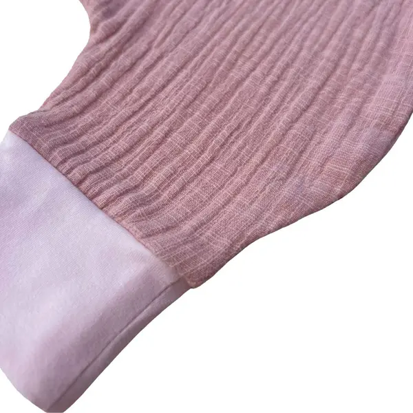 Sac de dormit cu picioruse 0.3 tog din muselina Candy Pink 70 cm
