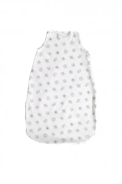 Sac de dormit de primavaravara 85 cm bumbac ranforce White Abstract Leaves