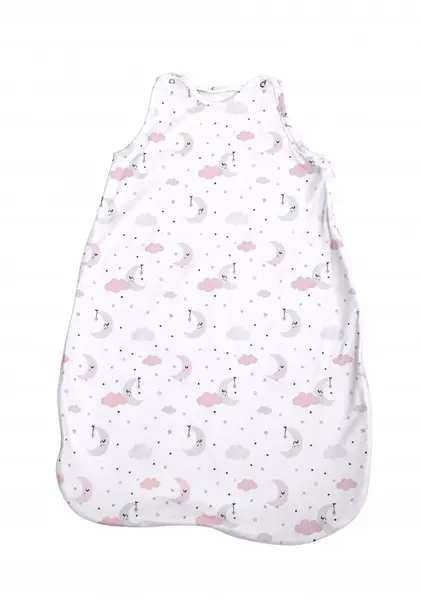 Sac de dormit de vara 95 cm bumbac ranforce pink moon star