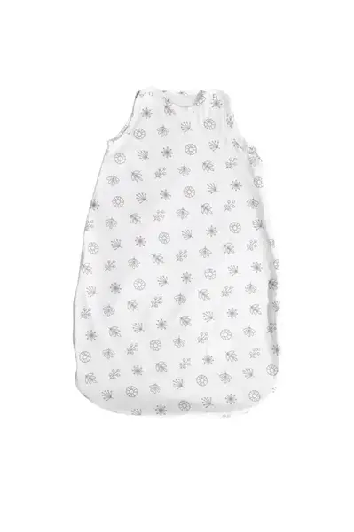Sac de dormit de vara Lorelli Abstract Leaves, 85 cm, bumbac ranforce, Alb