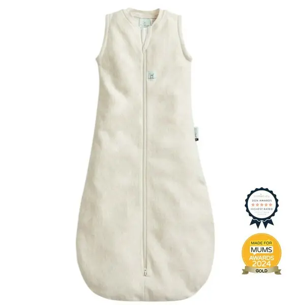 Sac de dormit, ErgoPouch, Jersey, 3-12 luni, 6-10 kg, TOG 0.2, Bumbac organic, Fermoar bidirectional, Lavabil la masina, Croiala slim fit, Certificat non-toxic, Premiat in Australia, Crem