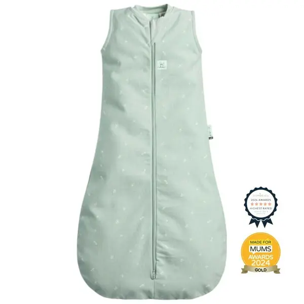Sac de dormit, ErgoPouch, Jersey, 8-24 luni, 8-14 kg, TOG 0.2, Bumbac organic, Fermoar bidirectional, Lavabil la masina, Croiala slim fit, Certificat non-toxic, Premiat in Australia, Verde
