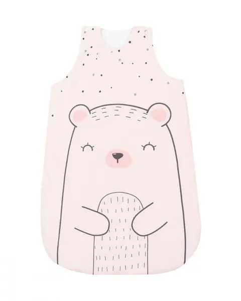 Sac de dormit KikkaBoo 6-18 luni Bear with me Pink,lungime 90 cm,grosime 1.8 tog