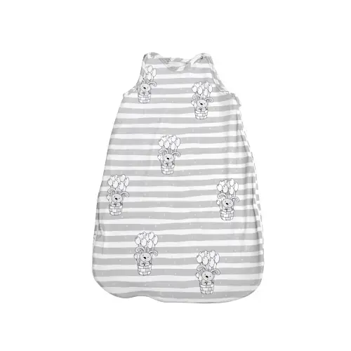 Sac de dormit Lorelli Rabbit Baloons, primavara/vara, bumbac ranforce lavabil, doua straturi, 95 cm