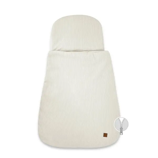 Sac de dormit MimiNu Soft Beige multifunctional, pentru patut, landou sau cosulet, din bumbac interlock