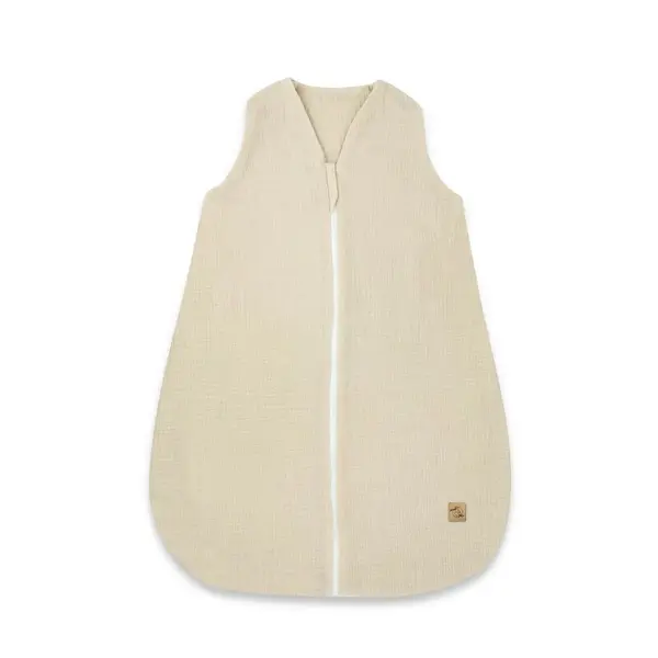 Sac de dormit, Qmini, Cu fermoar, Pentru bebelusi, De iarna, Din muselina dubla, 70 cm, Material certificat Oeko Tex Standard 100, Warm Beige