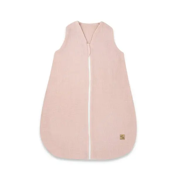 Sac de dormit, Qmini, Cu fermoar, Pentru bebelusi, De iarna, Din muselina dubla, 70 cm, Material certificat Oeko Tex Standard 100, Powder Pink