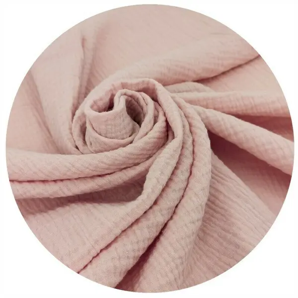 Sac de dormit Qmini Powder Pink cu picioruse, de iarna, din muselina dubla, cu fermoar pe mijloc, 90 cm, S