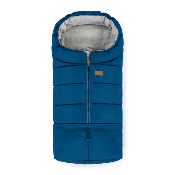 Sac de iarna, Petite&Mars, Jibot, Pentru carucior, landou sau scaun auto, 100x48 cm, Impermeabil, Cu elemente reflectorizante, Extensibil, 3 in 1, Albastru
