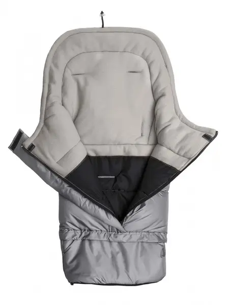 Sac de iarna Sensillo 3 in 1 Polar Gri pentru caruciorsaniescaun auto cu lungime reglabila 80-100 cm,material impermeabil,orificii pentru centuri de siguranta