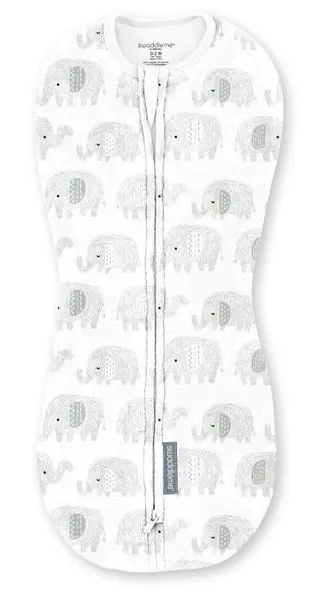 Sac de înfășat SwaddleMe - Pod, 0-2 luni, 1.0 Tog, Scribble Elephant