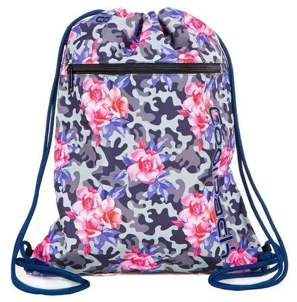 Sac sport cu siret Cool Pack Vert - Camo Roses, cu fermoar