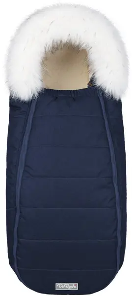 Sac universal de iarna pentru carucior cu lana de oaie DoRechi - Baby XS Albastru inchis